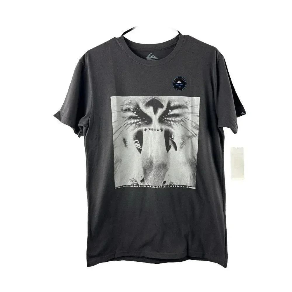Quiksilver Java Tiger MT4  T-Shirt Top Short Sleeve Premium Tee Modern Fit New
